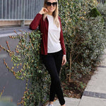 Women's Silkspun Hoodie in Bordeaux red