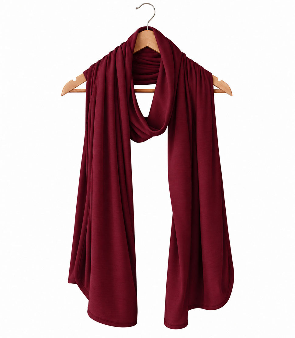 Silkspun Wrap Scarf in Bordeaux red