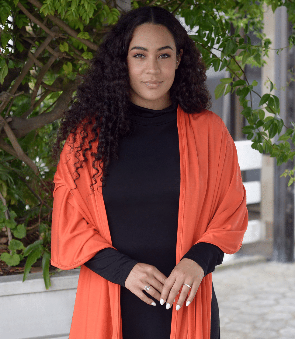 Silkspun Unisex Wrap Scarf in Orange Blaze
