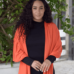 Silkspun Unisex Wrap Scarf in Orange Blaze