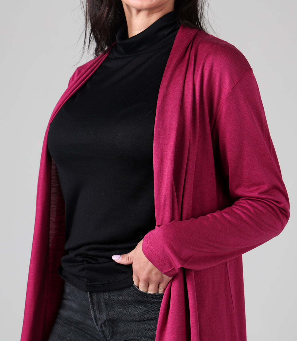 Women's 100% Pure Silk Sheer TurtleNeck in Black