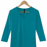 Silkspun 3/4 Sleeve V Neck
