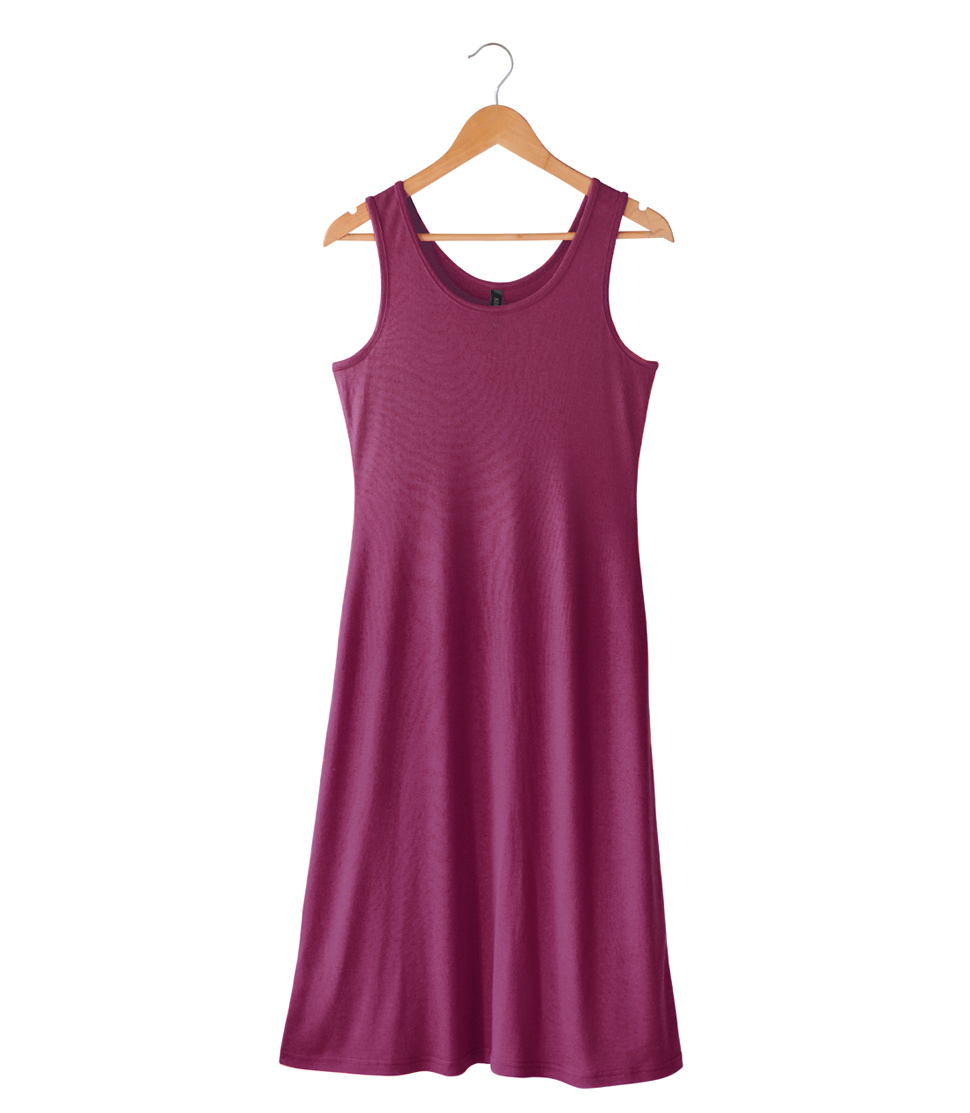Mulberry pink Sleeveless Dress on hanger