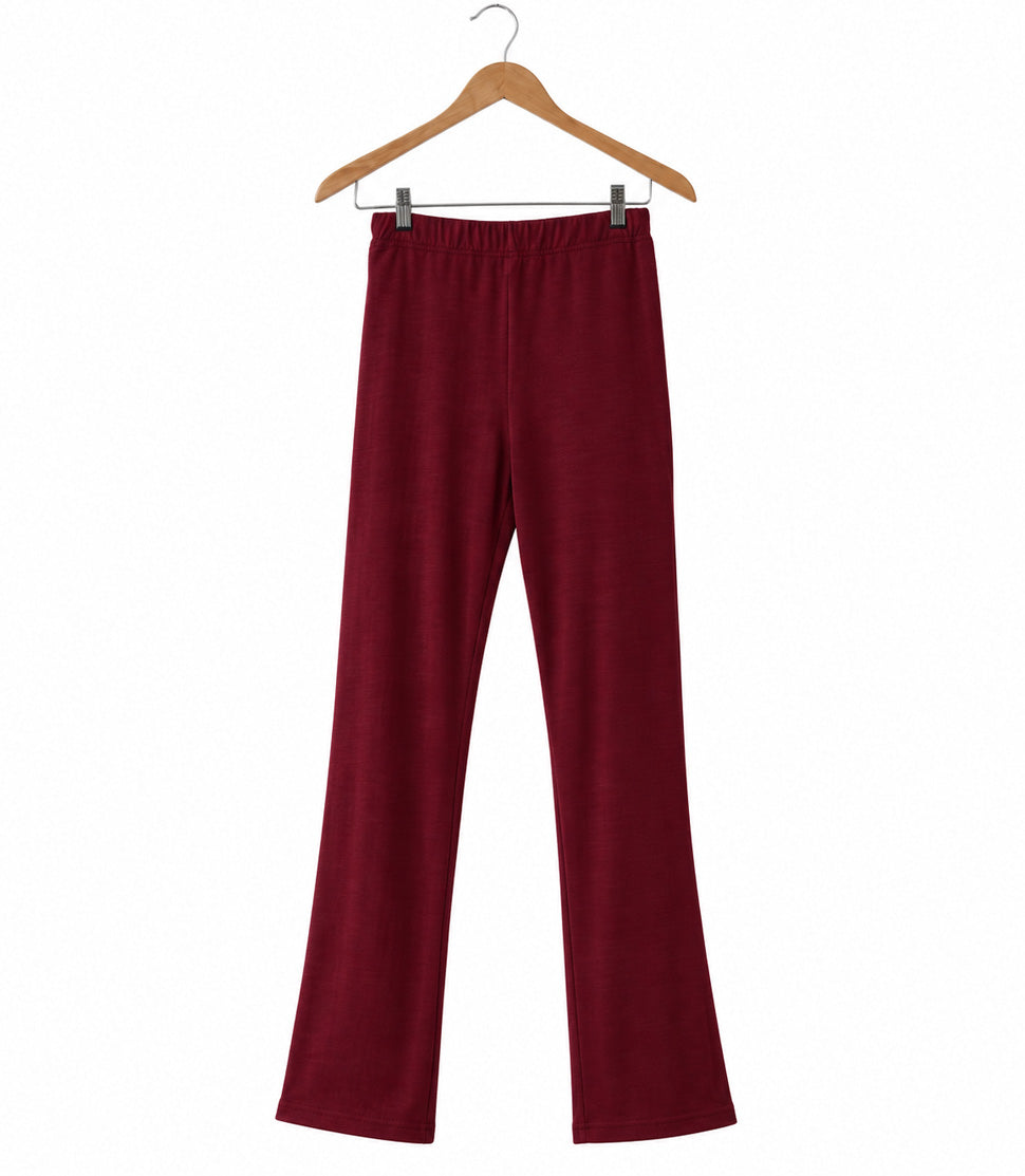 Silkspun 100% natural Long Yoga Pant for women in Bordeaux red