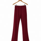 Silkspun 100% natural Long Yoga Pant for women in Bordeaux red
