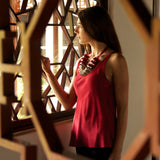 100% Pure Silk Crepe-de-Chine Camisole in Sunset