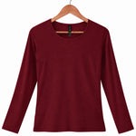 Silkspun Long Sleeve Scoop in Bordeaux red