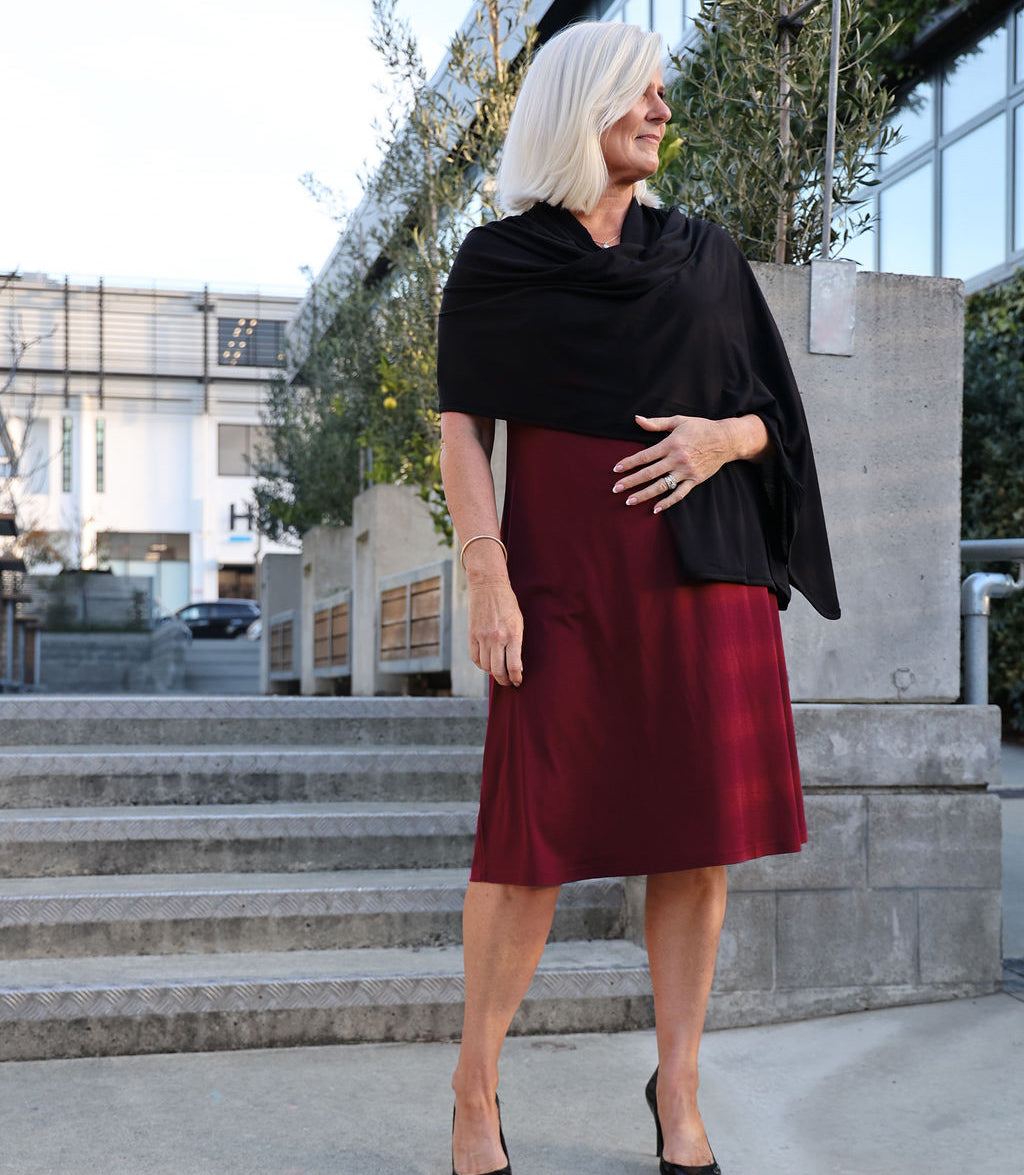 100% natural Silkspun unisex Wrap Scarf in  Black