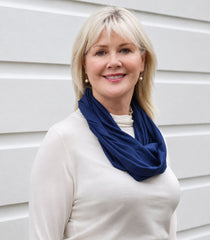 Silkspun Infinity Scarf with secret pocket in Navy blue