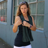 Silkspun Infinity Scarf with secret pocket in Nile Green
