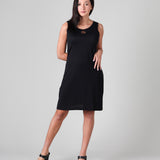 Silkspun Keyhole Dress in Black