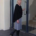 Women's Silkspun Poncho in Black