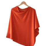 100% natural silk/merino/cotton Silkspun Poncho in Orange Blaze