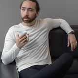Men's Silkspun Long Sleeve Crew in Natural White