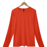 Men's Silkspun Long Sleeve Crew - Clearance; Orange Blaze size XL