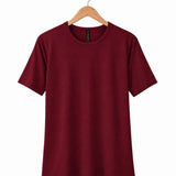 Men's Silkspun Short Sleeved Crew in Bordeaux Red