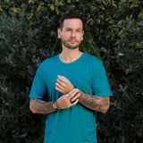 Men's Silkspun Short Sleeve Crew in Electric Blue