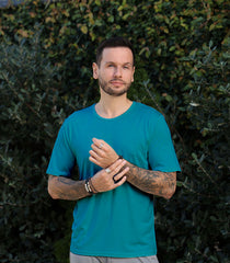 Men's Silkspun Short Sleeve Crew in Electric Blue