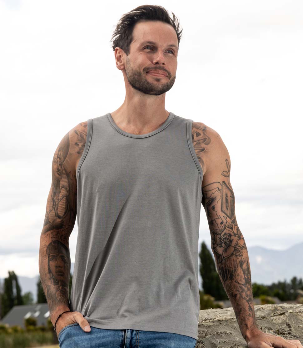 Silkspun Sleeveless Crew for men in Perfect Grey