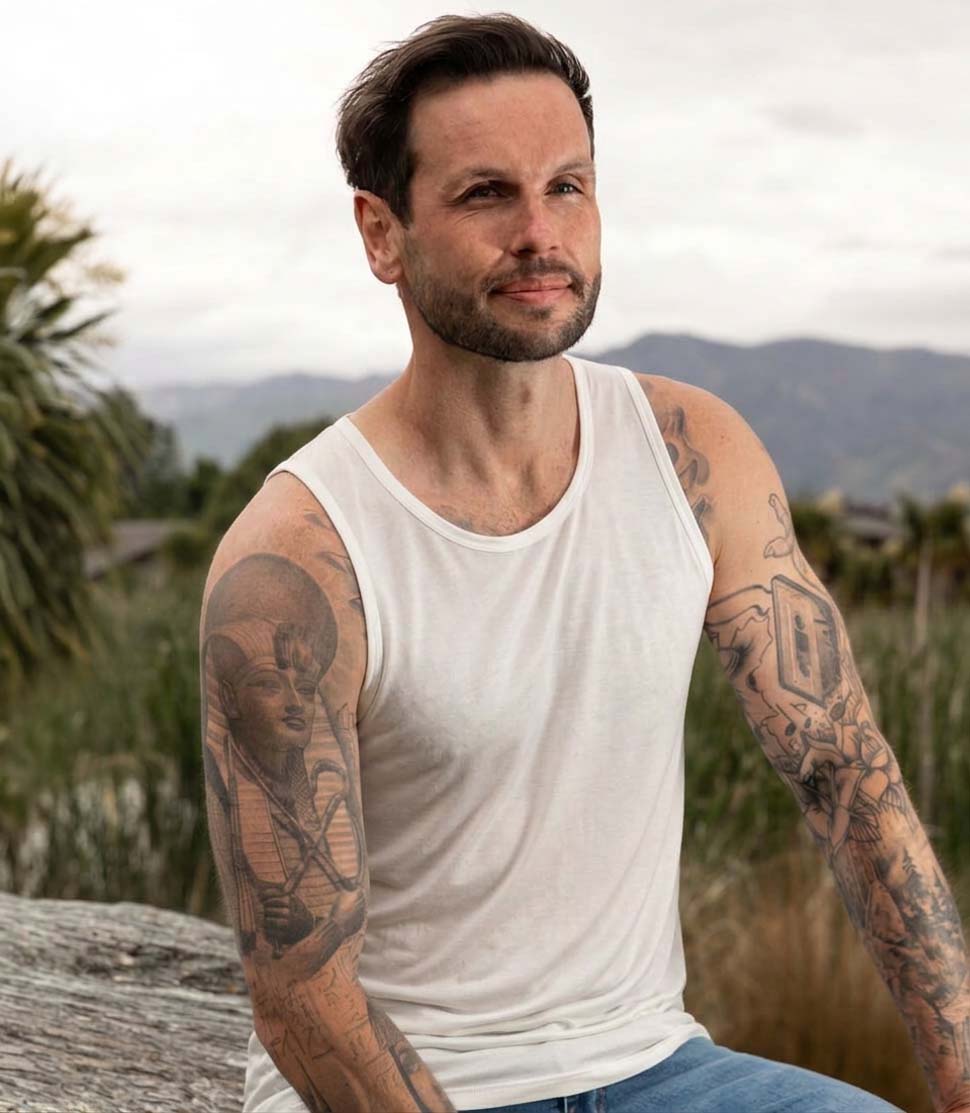 Men's Puresilk Sleeveless Crew in Natural White