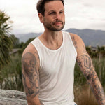 Men's Puresilk Sleeveless Crew in Natural White