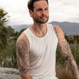 Men's Puresilk Sleeveless Crew in Natural White
