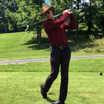 Men's Silkspun Long Sleeve Polo Shirt available in Bordeaux red or Black
