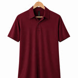 Men's Silkspun Short Sleeve Polo in Bordeaux Red