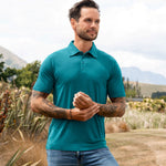 Men's Short Sleeve Polo in Electric Blue