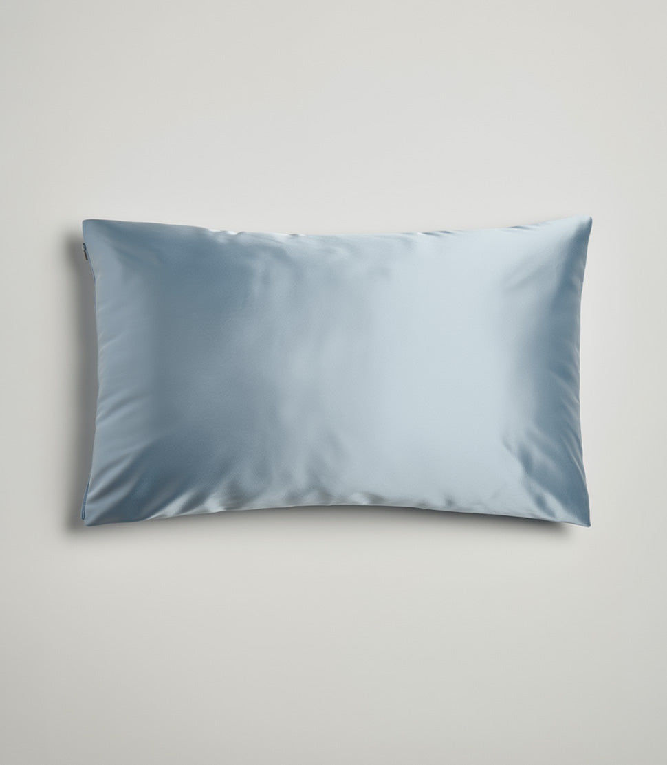 100% Pure Silk Essential Pillowslip with invisible zip closure in Angel Blue 