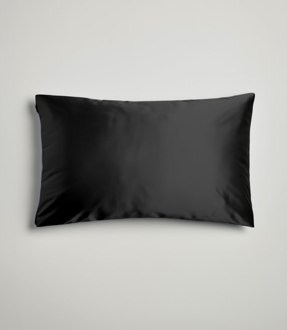 100% Pure Silk Essential Pillowslip with invisible zip closure in Black