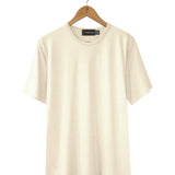  Men's 100% Pure Silk Short Sleeve Crew in Natural White
