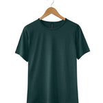 100% Puresilk Short Sleeved Crew in Deep Sea Green