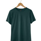 100% Puresilk Short Sleeved Crew in Deep Sea Green