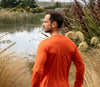 Men's Silkspun Long Sleeve Crew in Orange Blaze