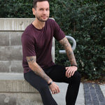 Men's Silkspun Short Sleeve Crew in Port Royale on model