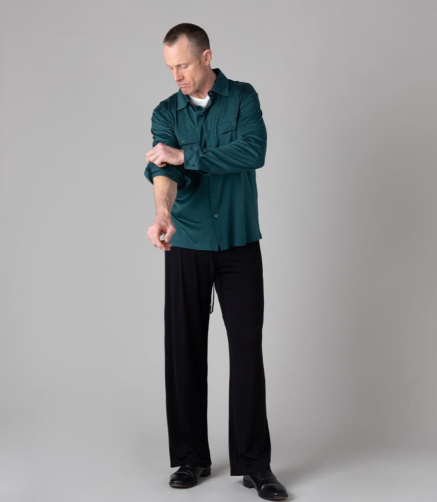 Silkspun Travel Shirt in Deep Sea