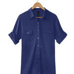  Men's Silkspun Travel Shirt in Navy