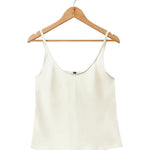 100% Pure Silk Crepe-de-Chine Camisole in Natural White