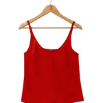 100% Pure Silk Crepe-de-Chine Camisole in Sunset Red