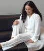  Women's 100% Pure Silk Crepe-de-Chine Pyjamas in Natural White