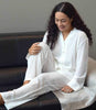  Women's 100% Pure Silk Crepe-de-Chine Pyjamas in Natural White  