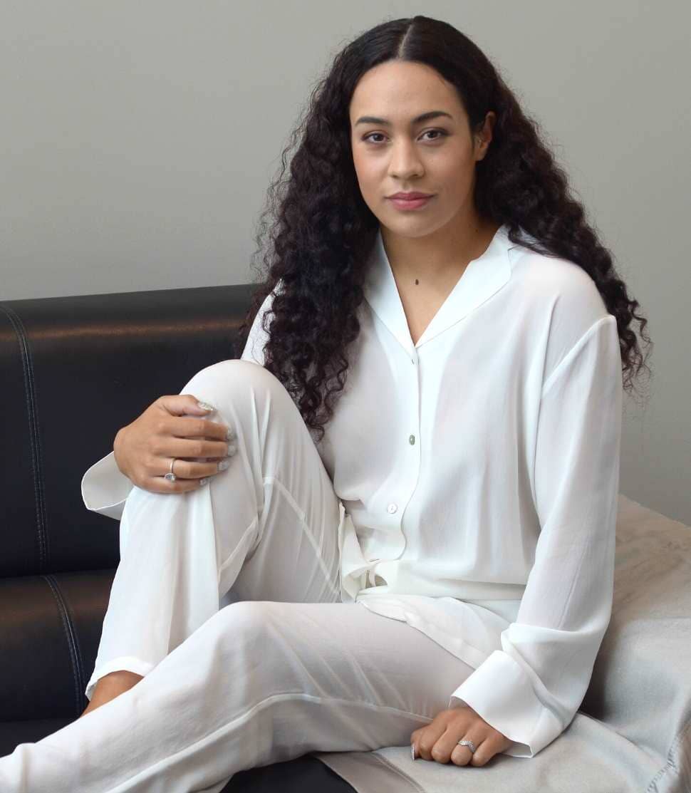 Women's 100% Silk Crepe-de-Chine Pyjama Top in Natural White