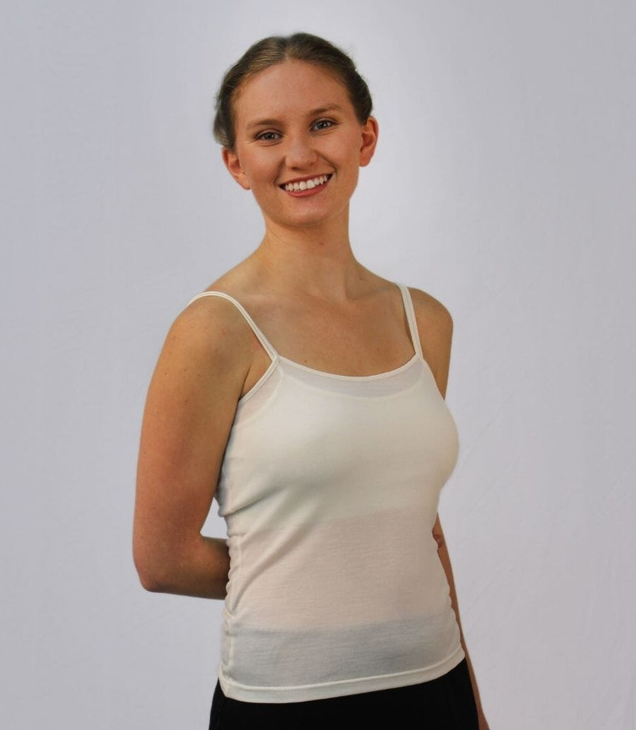 Women's 100% Pure Silk Camisole in Natural White