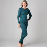 Silkbody Women's 100% Puresilk Legliner in Deep Sea Green