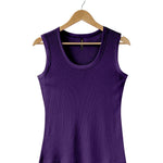 Puresilk Rib Knit Sleeveless Top in Damson purple