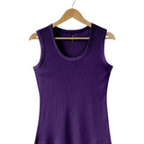 Puresilk Rib Knit Sleeveless Top in Damson purple