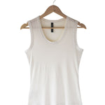 Puresilk Rib Knit Sleeveless Top in Natural White