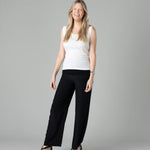 Silkbody Women's Puresilk Rib Knit Sleeveless top in Natural White