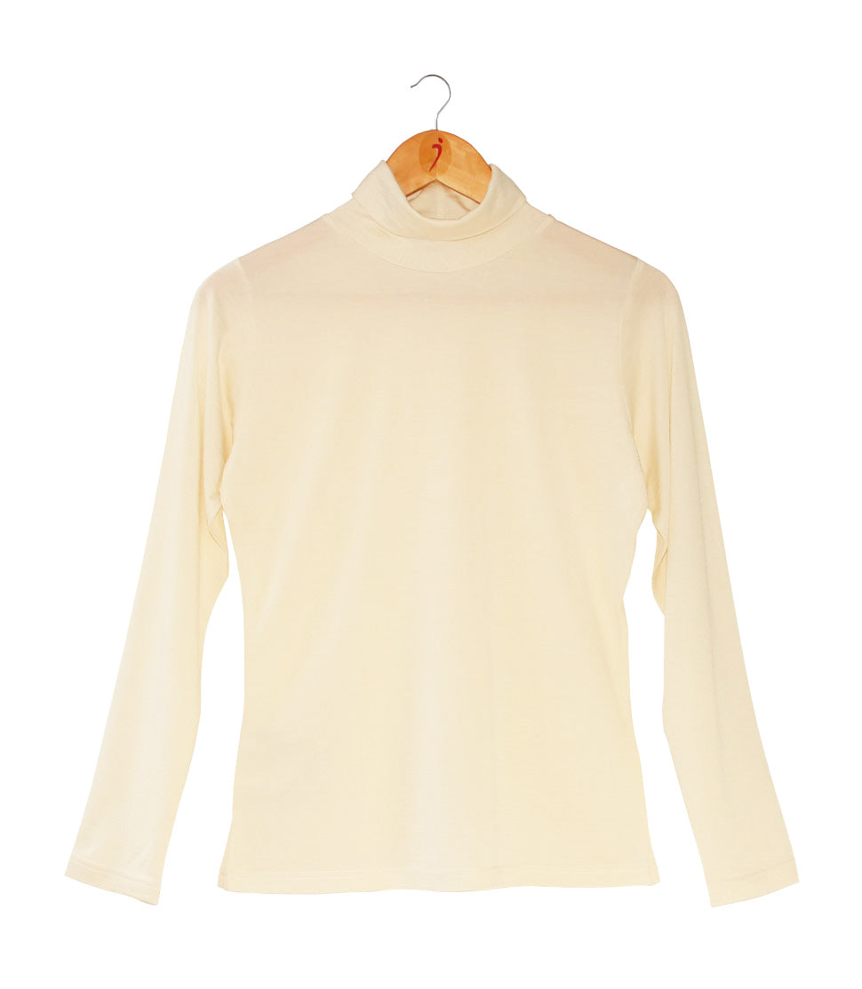 Silkspun Turtleneck - Clearance; Black & Natural White Size XS